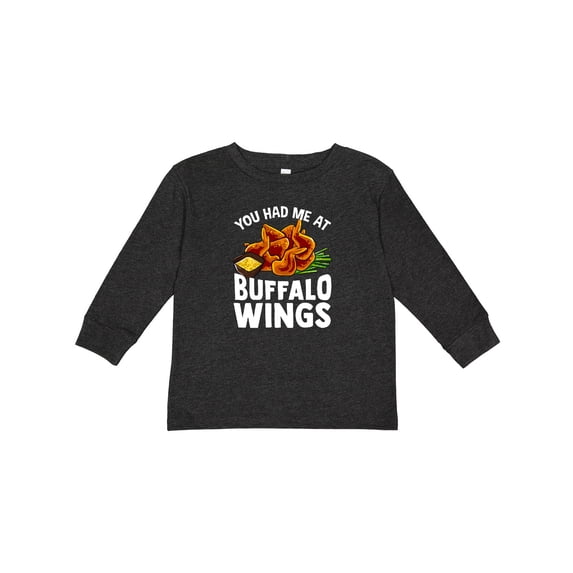 Inktastic Buffalo Wings Game Day Snack Boys or Girls Long Sleeve Toddler T-Shirt