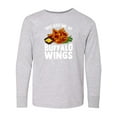 thumbnail image 1 of Inktastic Buffalo Wings Game Day Snack Long Sleeve Youth T-Shirt, 1 of 5