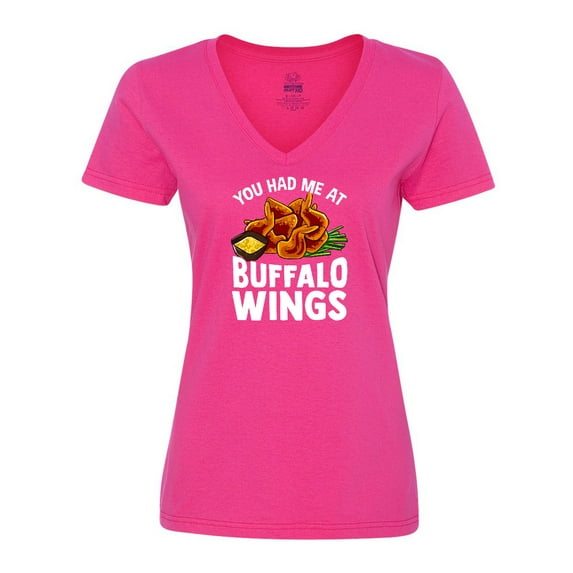 Inktastic Buffalo Wings Game Day Snack Women's V-Neck T-Shirt