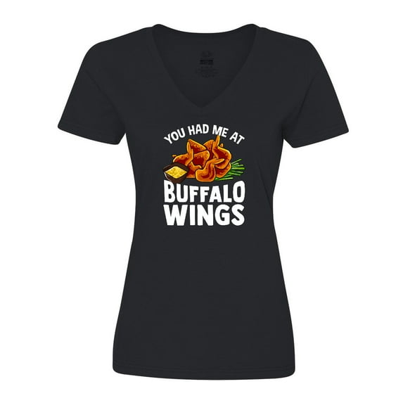 Inktastic Buffalo Wings Game Day Snack Women's V-Neck T-Shirt