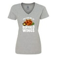 thumbnail image 1 of Inktastic Buffalo Wings Game Day Snack Women's V-Neck T-Shirt, 1 of 5