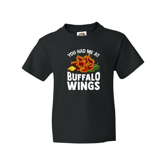 Inktastic Buffalo Wings Game Day Snack Youth T-Shirt