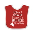 thumbnail image 1 of Inktastic Bull Rider Like Daddy Childs Boys Baby Bib, 1 of 4