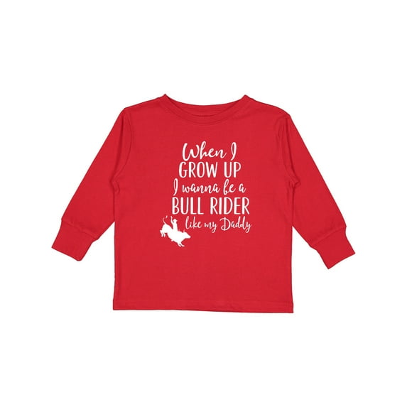 Inktastic Bull Rider Like Daddy Childs Boys Long Sleeve Toddler T-Shirt