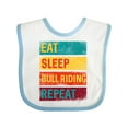 thumbnail image 1 of Inktastic Bull Riding Rodeo Eat Sleep Bull Riding Repeat Boys or Girls Baby Bib, 1 of 4
