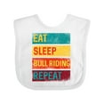thumbnail image 1 of Inktastic Bull Riding Rodeo Eat Sleep Bull Riding Repeat Boys or Girls Baby Bib, 1 of 4
