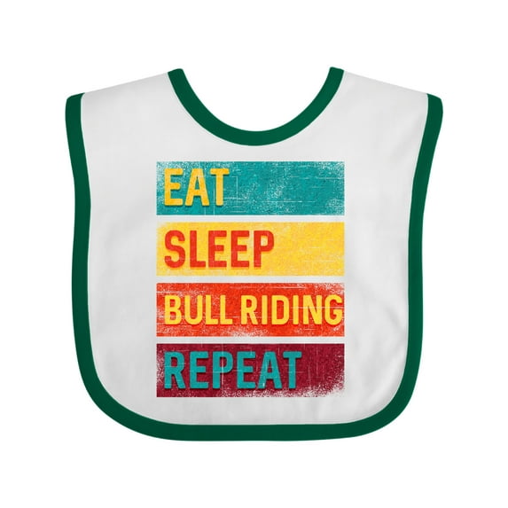 Inktastic Bull Riding Rodeo Eat Sleep Bull Riding Repeat Boys or Girls Baby Bib