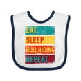 thumbnail image 1 of Inktastic Bull Riding Rodeo Eat Sleep Bull Riding Repeat Boys or Girls Baby Bib, 1 of 4