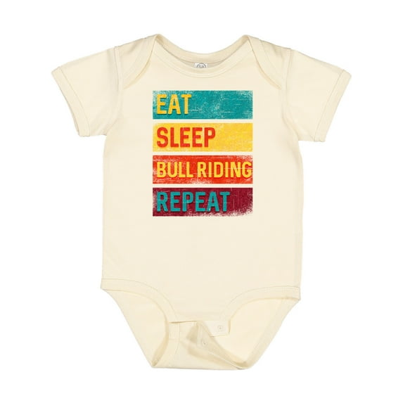 Inktastic Bull Riding Rodeo Eat Sleep Bull Riding Repeat Boys or Girls Baby Bodysuit