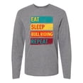 thumbnail image 1 of Inktastic Bull Riding Rodeo Eat Sleep Bull Riding Repeat Long Sleeve T-Shirt, 1 of 5