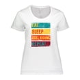 thumbnail image 1 of Inktastic Bull Riding Rodeo Eat Sleep Bull Riding Repeat Women's Plus Size T-Shirt, 1 of 5