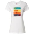 thumbnail image 1 of Inktastic Bull Riding Rodeo Eat Sleep Bull Riding Repeat Women's T-Shirt, 1 of 5