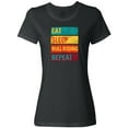 thumbnail image 1 of Inktastic Bull Riding Rodeo Eat Sleep Bull Riding Repeat Women's T-Shirt, 1 of 5