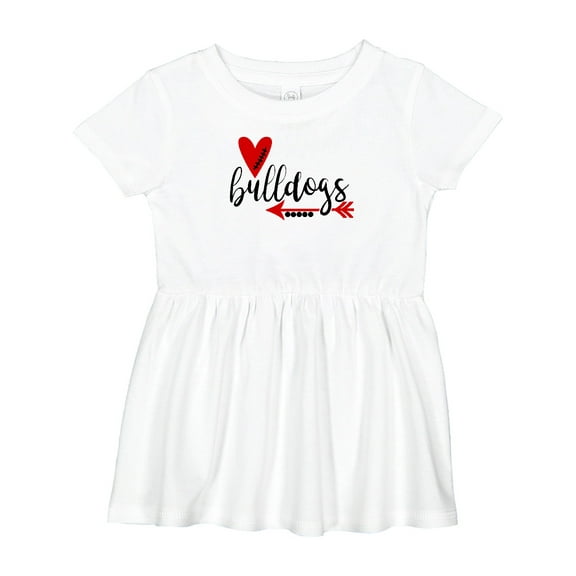 Inktastic Bulldogs with Heart and Arrow Girls Baby Dress