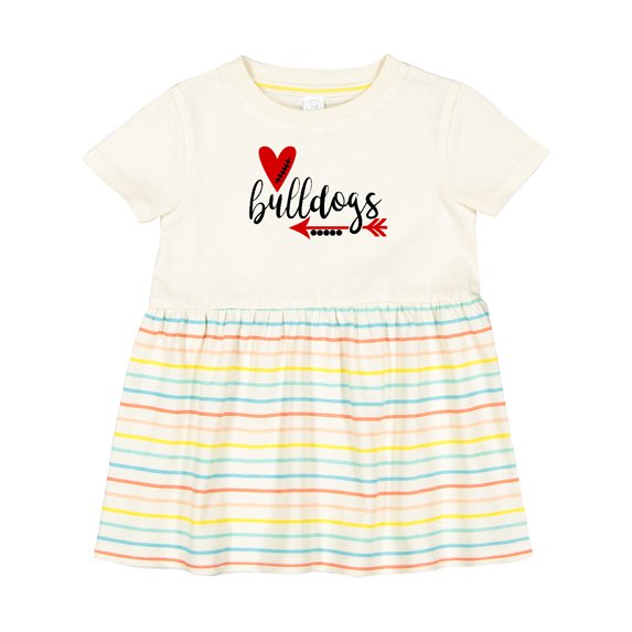 Inktastic Bulldogs with Heart and Arrow Girls Baby Dress
