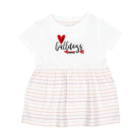 Inktastic Bulldogs with Heart and Arrow Girls Baby Dress