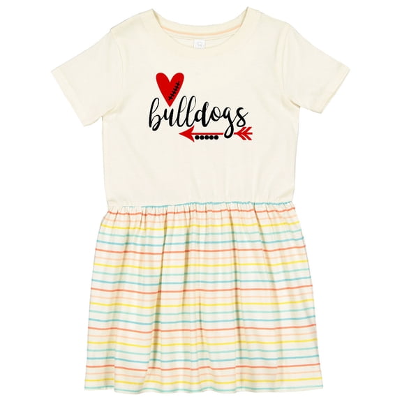Inktastic Bulldogs with Heart and Arrow Girls Toddler Dress