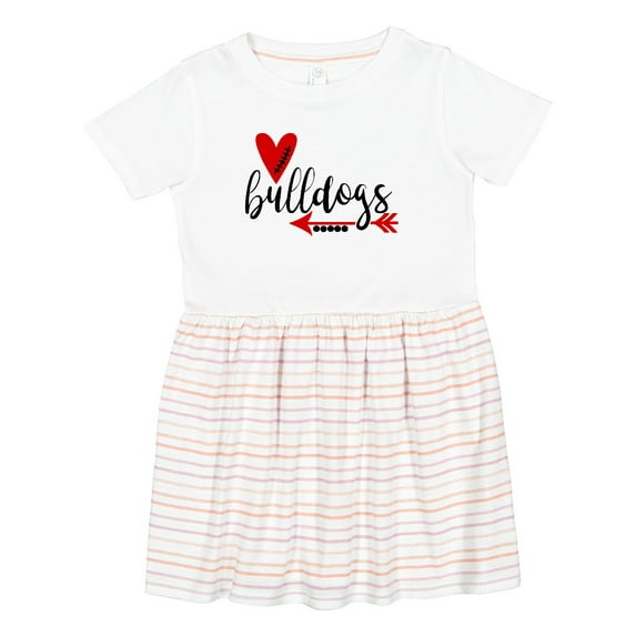 Inktastic Bulldogs with Heart and Arrow Girls Toddler Dress