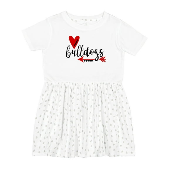 Inktastic Bulldogs with Heart and Arrow Girls Toddler Dress
