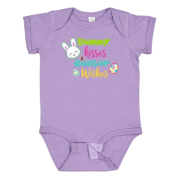 Inktastic Bunny Kisses Easter Wishes, Bunny, Easter Egg Boys or Girls Baby Bodysuit