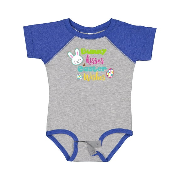 Inktastic Bunny Kisses Easter Wishes, Bunny, Easter Egg Boys or Girls Baby Bodysuit
