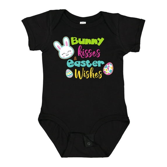 Inktastic Bunny Kisses Easter Wishes, Bunny, Easter Egg Boys or Girls Baby Bodysuit