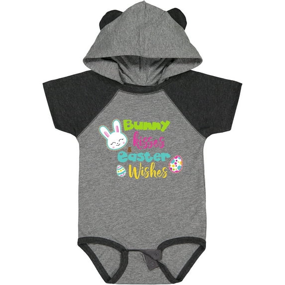 Inktastic Bunny Kisses Easter Wishes, Bunny, Easter Egg Boys or Girls Baby Bodysuit