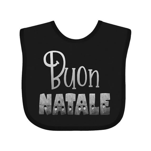 Inktastic Buon Natale Christmas Tree Lights Boys or Girls Baby Bib