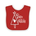 thumbnail image 1 of Inktastic Buon Natale Christmas Tree with Heart and Star Boys or Girls Baby Bib, 1 of 4