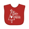 thumbnail image 1 of Inktastic Buon Natale Christmas Tree with Heart and Star Boys or Girls Baby Bib, 1 of 4