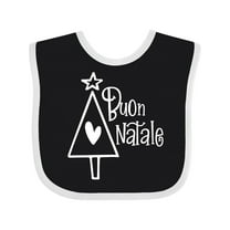 Inktastic Buon Natale Christmas Tree with Heart and Star Boys or Girls Baby Bib