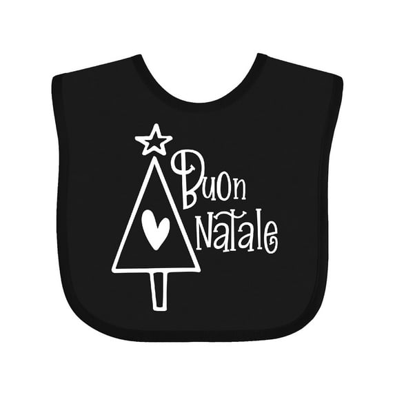 Inktastic Buon Natale Christmas Tree with Heart and Star Boys or Girls Baby Bib