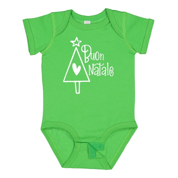 Inktastic Buon Natale Christmas Tree with Heart and Star Boys or Girls Baby Bodysuit