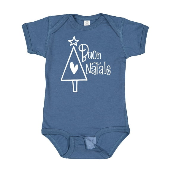 Inktastic Buon Natale Christmas Tree with Heart and Star Boys or Girls Baby Bodysuit