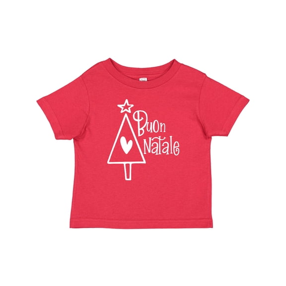 Inktastic Buon Natale Christmas Tree with Heart and Star Boys or Girls Baby T-Shirt