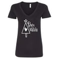 thumbnail image 1 of Inktastic Buon Natale Christmas Tree with Heart and Star Women's V-Neck T-Shirt, 1 of 5