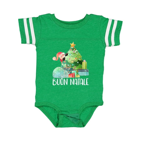 Inktastic Buon Natale Cute Santa and Christmas Tree Boys or Girls Baby Bodysuit