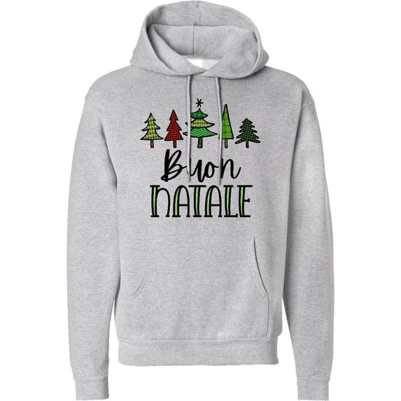 Inktastic Buon Natale Festive Christmas Trees Adult Hoodie Sweatshirt