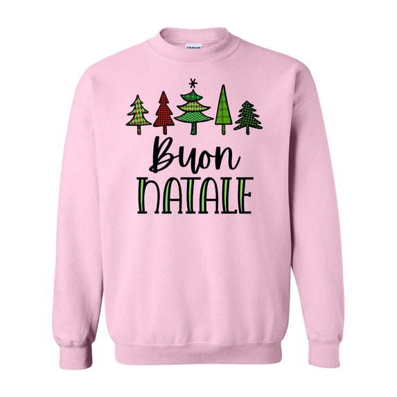 Inktastic Buon Natale Festive Christmas Trees Adult Sweatshirt