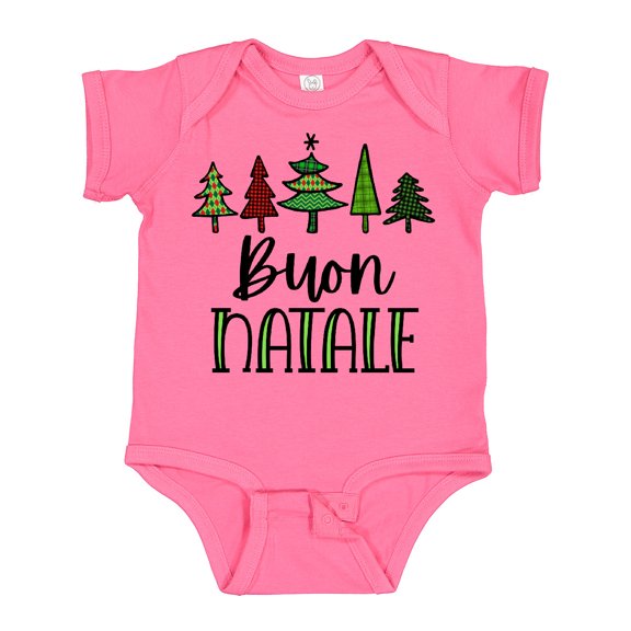Inktastic Buon Natale Festive Christmas Trees Boys or Girls Baby Bodysuit