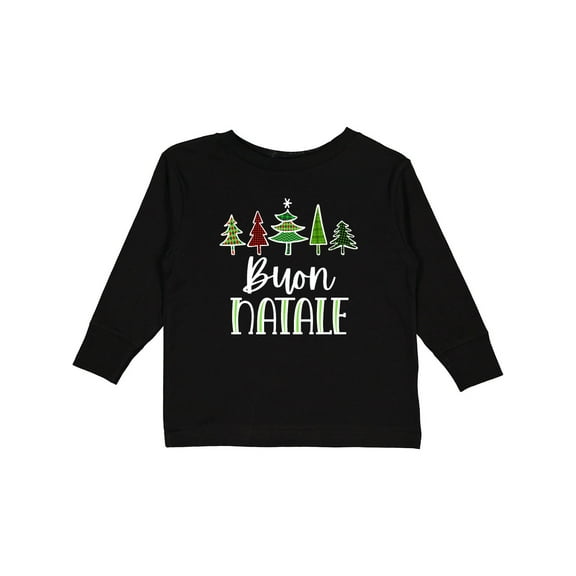 Inktastic Buon Natale Festive Christmas Trees Boys or Girls Long Sleeve Toddler T-Shirt