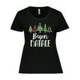 thumbnail image 1 of Inktastic Buon Natale Festive Christmas Trees Women's Plus Size T-Shirt, 1 of 5