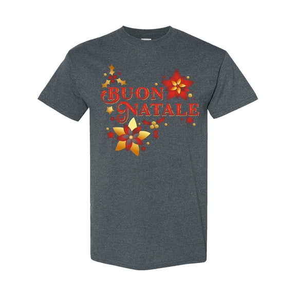 Inktastic Buon Natale Vintage Flowers and Holly T-Shirt