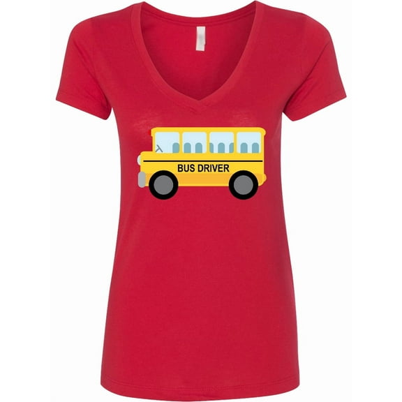 Inktastic Bus Driver School Bus Women's V-Neck T-Shirt