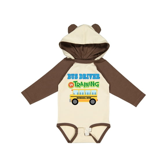 Inktastic Bus Driver in Training Boys or Girls Long Sleeve Baby Bodysuit
