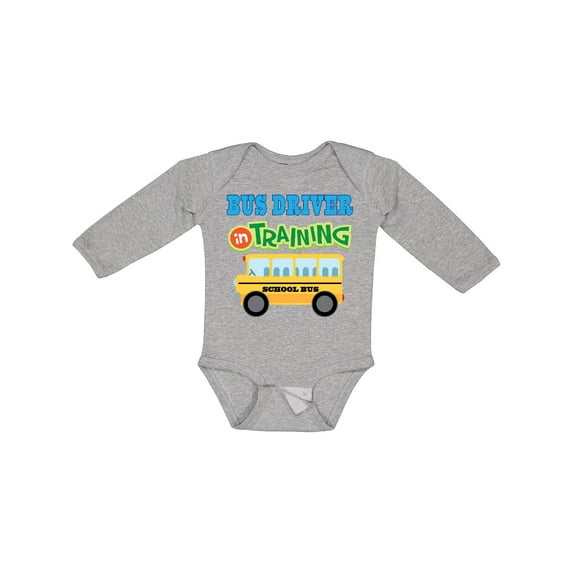 Inktastic Bus Driver in Training Boys or Girls Long Sleeve Baby Bodysuit