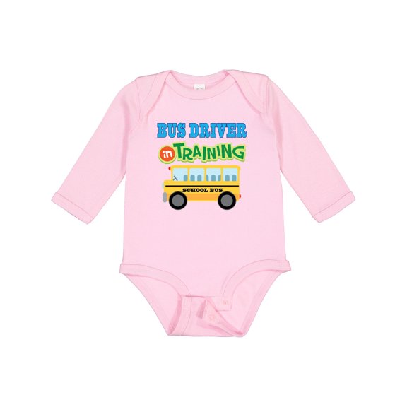 Inktastic Bus Driver in Training Boys or Girls Long Sleeve Baby Bodysuit