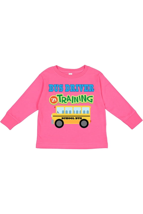 Bus Driver in Training Boys or Girls Long Sleeve Toddler T-Shirt