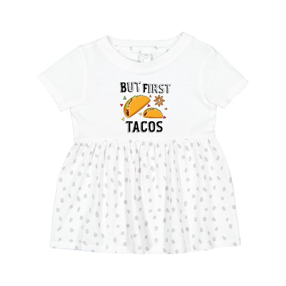 Inktastic But First Tacos Girls Baby Dress