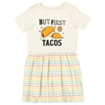 thumbnail image 1 of Inktastic But First Tacos Girls Toddler Dress, 1 of 5